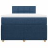 vidaXL Boxspringbett mit Matratze Blau 120x190 cm Stoff
