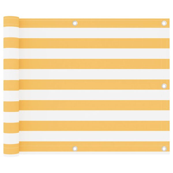 vidaXL Balkon-Sichtschutz Wei&szlig; und Gelb 75x300 cm Oxford-Gewebe