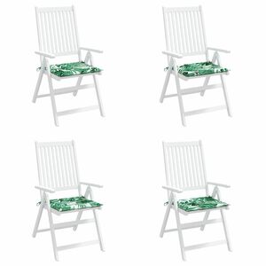 vidaXL Stuhlkissen 4 pcs Blattmuster 50 x 50 x 4 cm Oxford-Stoff