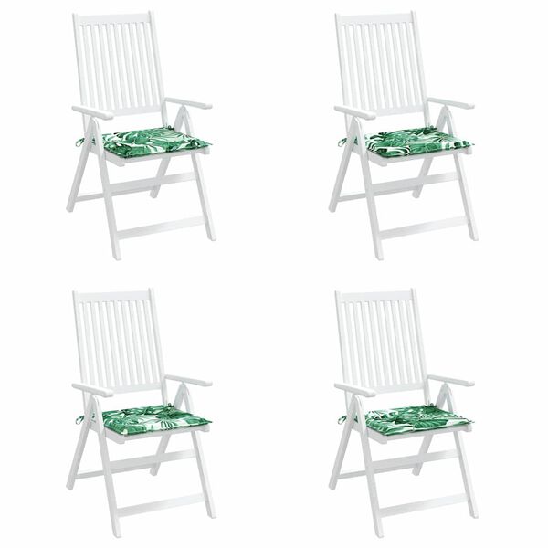 vidaXL Stuhlkissen 4 pcs Blattmuster 50 x 50 x 4 cm Oxford-Stoff