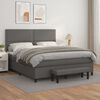 vidaXL Boxspringbett mit Matratze Grau 180x200 cm Kunstleder
