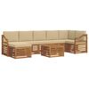 vidaXL Sofagarnituren 8 pcs Natur und Beige Massivholz Akazie