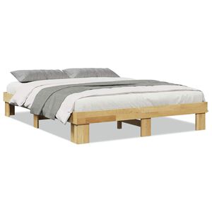vidaXL Massivholzbett ohne Matratze 160x200 cm Eichenholz