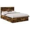 vidaXL Bettrahmen Ger&auml;ucherte Eiche 140 x 190 cm Ingenieurs Holz