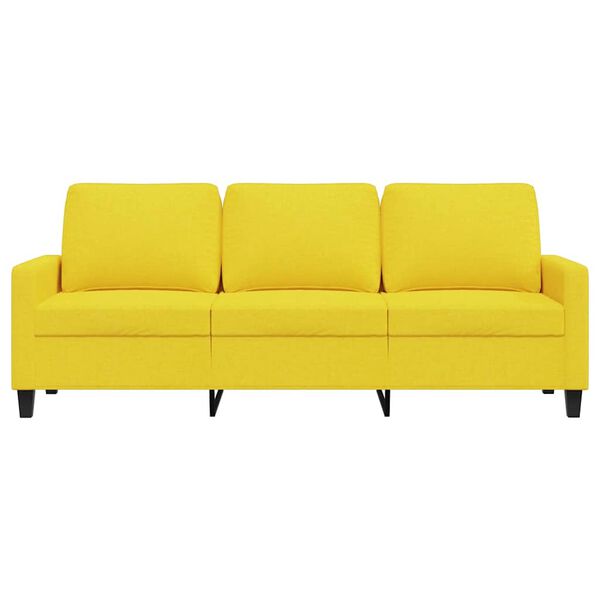 vidaXL 3-Sitzer-Sofa Hellgelb 180 cm Stoff
