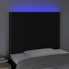 vidaXL LED Kopfteil Schwarz 100x5x118/128 cm Stoff