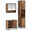 vidaXL Badezimmerm&ouml;bel-Set mit Regal 3 pcs Altholz Holzwerkstoff