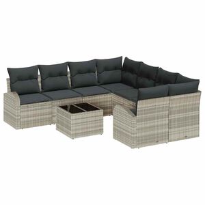 vidaXL Gartensofa-set 9 stk. Poly-Rattan