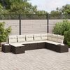 vidaXL Gartensofa-set mit Kissen 8 pcs Braun Poly-Rattan