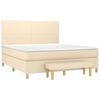 vidaXL Boxspringbett mit Matratze Creme 160x200 cm Stoff