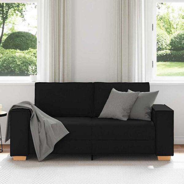 vidaXL 2-Sitzer Sofa Schwarz 140 cm Stoff
