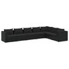 vidaXL 7-tlg. Garten-Lounge-Set mit Kissen Poly Rattan Schwarz