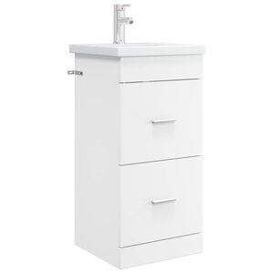 vidaXL Badezimmerschrank mit Waschbecken Wei&szlig; 42 x 40 x 84,5 cm