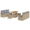 vidaXL Garten-Sofa-Set mit Speicher 9 pcs Beige Poly Rattan
