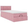 vidaXL Ottoman-Bett mit Matratze & LEDs Rosa 100x200 cm Samt