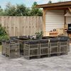 vidaXL 13-tlg. Garten-Essgruppe mit Kissen Grau Poly Rattan