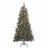 vidaXL K&uuml;nstlicher Weihnachtsbaum Gr&uuml;n 210 cm PVC, Plastik und Stahl