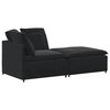 vidaXL Modulares Sofa mit Fu&szlig;hocker Kissen Samt Schwarz