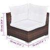 vidaXL 5-tlg. Garten-Lounge-Set mit Kissen Poly Rattan Braun