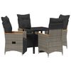 vidaXL Garten Essgruppe 5 stk. Grau Poly-Rattan