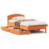 vidaXL Massivholzbett ohne Matratze Wachsbraun 75x190 cm Kiefernholz