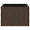 vidaXL Gartentisch mit Glasplatte Braun 55x55x37 cm Poly Rattan