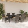 vidaXL Garten Essgruppe mit Kissen 7 pcs Grau Poly-Rattan