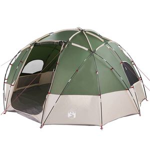 vidaXL Kuppelzelt mit Dach mit Speicher Gr&uuml;n 475 x 475 x 235 cm Taft