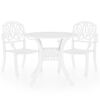 vidaXL 3-tlg. Bistro-Set Aluminiumguss Wei&szlig;