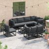 vidaXL Gartensofa-set mit Kissen 8 pcs Schwarz Aluminium