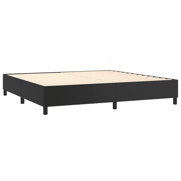vidaXL Boxspringbett mit Matratze Schwarz 200x200 cm Kunstleder