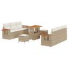 vidaXL Gartensofa-set 9 Stk. Beige Poly-Rattan