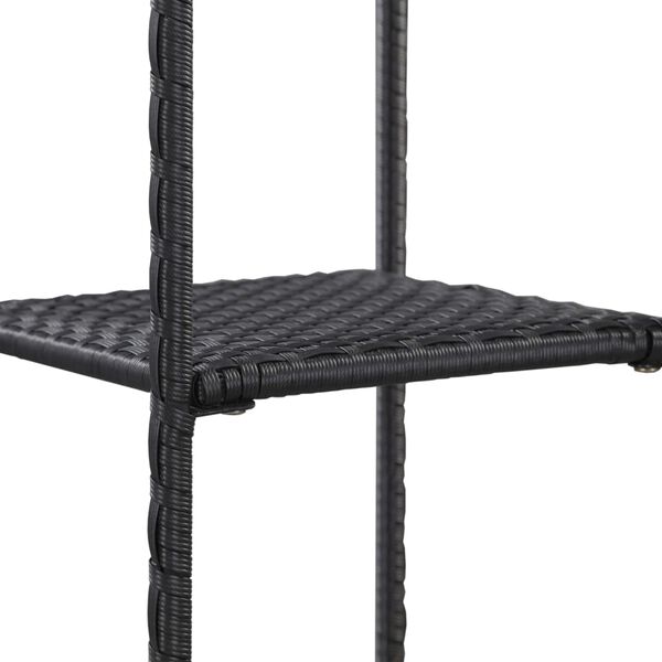 vidaXL Regal Schwarz 30x30x150 cm Poly Rattan