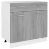 vidaXL Unterschrank mit Schublade Grau Sonoma 80x46x81,5 cm