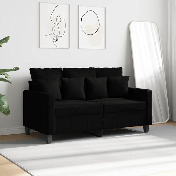 vidaXL 2-Sitzer-Sofa Schwarz 120 cm Stoff