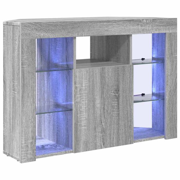 vidaXL Eck-LED-TV-Schrank Graues Sonoma 100x40x68cm Holzwerkstoff