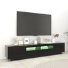 vidaXL TV-Schrank mit LED-Leuchten Schwarz 200x35x40 cm