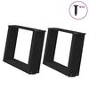 vidaXL Couchtischbeine U-Form 2 Stk. Schwarz 40x(30-31) cm Stahl