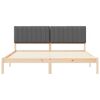 vidaXL Bettgestell mit gepolstertem Kopfteil Dunkelgrau 180 x 200 cm