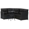 vidaXL 2-tlg. Sofagarnitur in L-Form mit Kissen Schwarz Poly Rattan