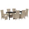vidaXL Garten Essgruppe mit Kissen 7 pcs Beige Poly-Rattan
