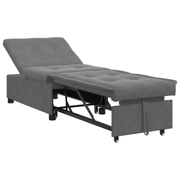 vidaXL Schlafsofa Ausziehbar Dunkelgrau 194 x 67 x 82 cm Mikrofaser