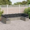 vidaXL Sofa Set mit Kissen 10 pcs Hellgrau Poly-Rattan