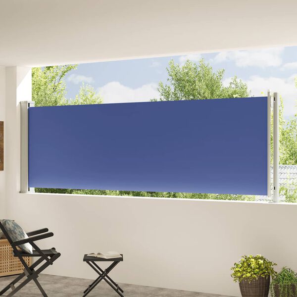 vidaXL Seitenmarkise Ausziehbar 117x600 cm Blau