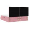 vidaXL Bett mit Stauraum und LED mit Matratze Rosa 200 x 200 cm Samt