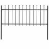 vidaXL Gartenzaun Woerden mit Speerspitze Stahl 170 x 80 cm Schwarz