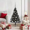 vidaXL K&uuml;nstlicher vorbeleuchteter Weihnachtsbaum Schwarz 120 cm PVC