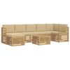 vidaXL Outdoor-Sofagarnitur 8 pcs Wei&szlig; und Beige 59 x 59 x 37 cm