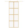 vidaXL Schiebet&uuml;r Golden 76x205 cm ESG-Klarglas und Aluminium