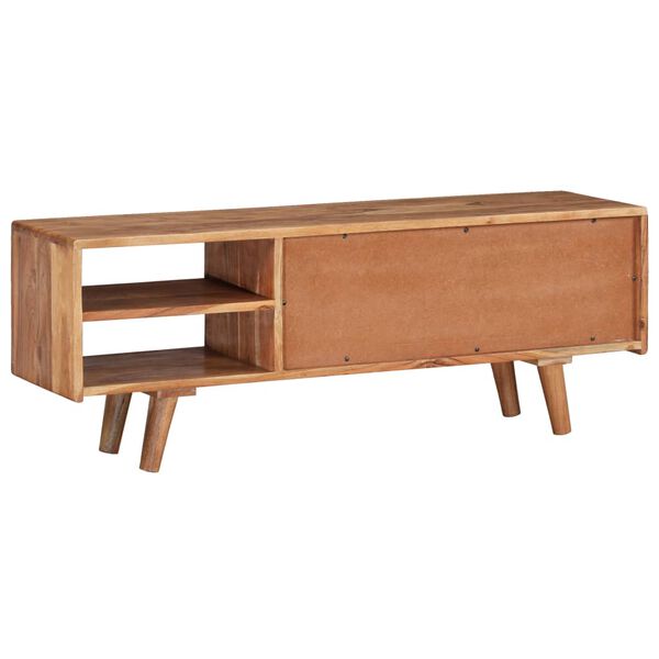 vidaXL TV-Schrank Akazienholz Massiv Geschnitzte Türen 117x30x40 cm